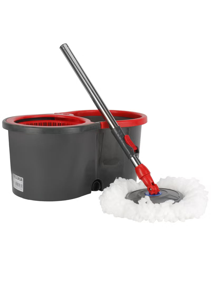 Spin Mop Shine Sweep Spin Easy Mop , Mop And Bucket Set With Adjustable Height Microfiber Mop Head 360 Degree Rotating Plate