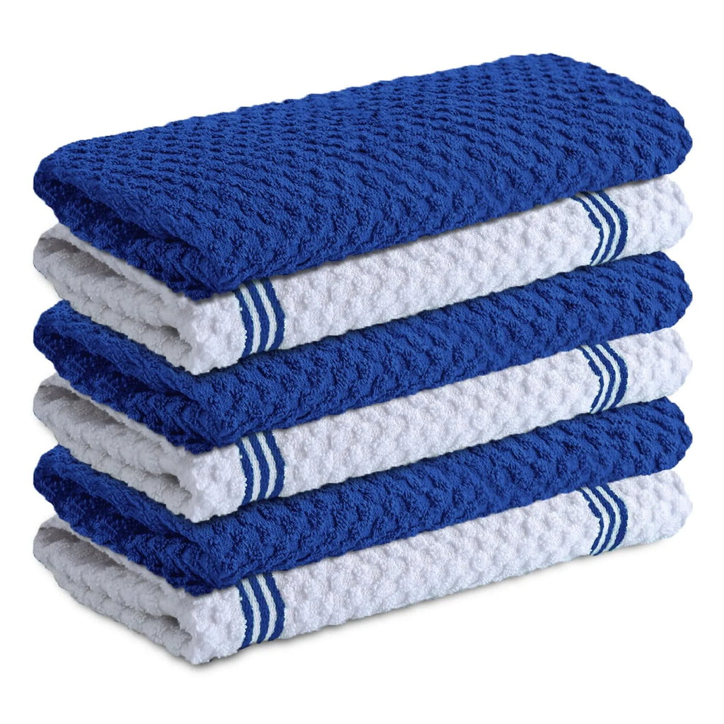 Premium Kitchen Towels – Pack of 6, 100% Cotton 40cm x 70cm Absorbent Dish Towels - 425 GSM Tea Towel, Terry Kitchen Dishcloth Towels- Grey Dish Cloth for Household Cleaning by Infinitee Xclusives
