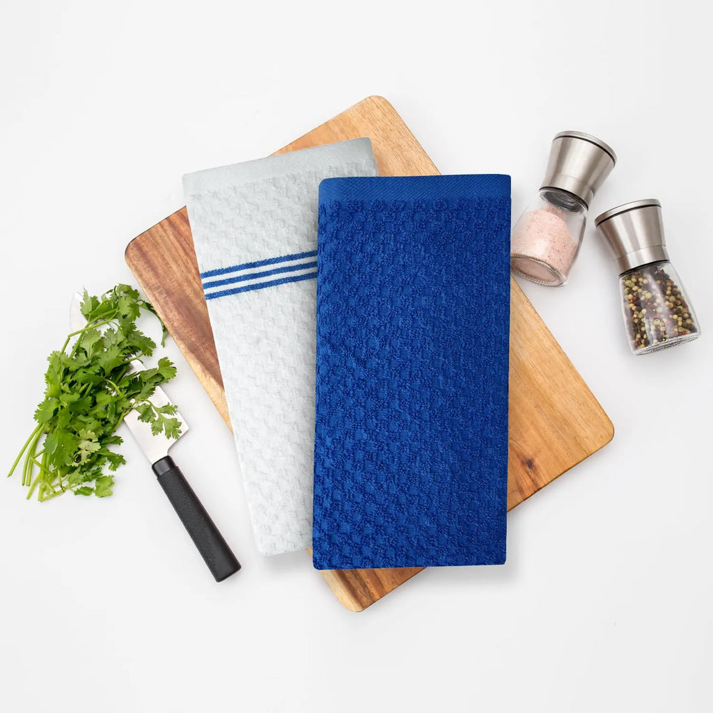Premium Kitchen Towels – Pack of 6, 100% Cotton 40cm x 70cm Absorbent Dish Towels - 425 GSM Tea Towel, Terry Kitchen Dishcloth Towels- Grey Dish Cloth for Household Cleaning by Infinitee Xclusives
