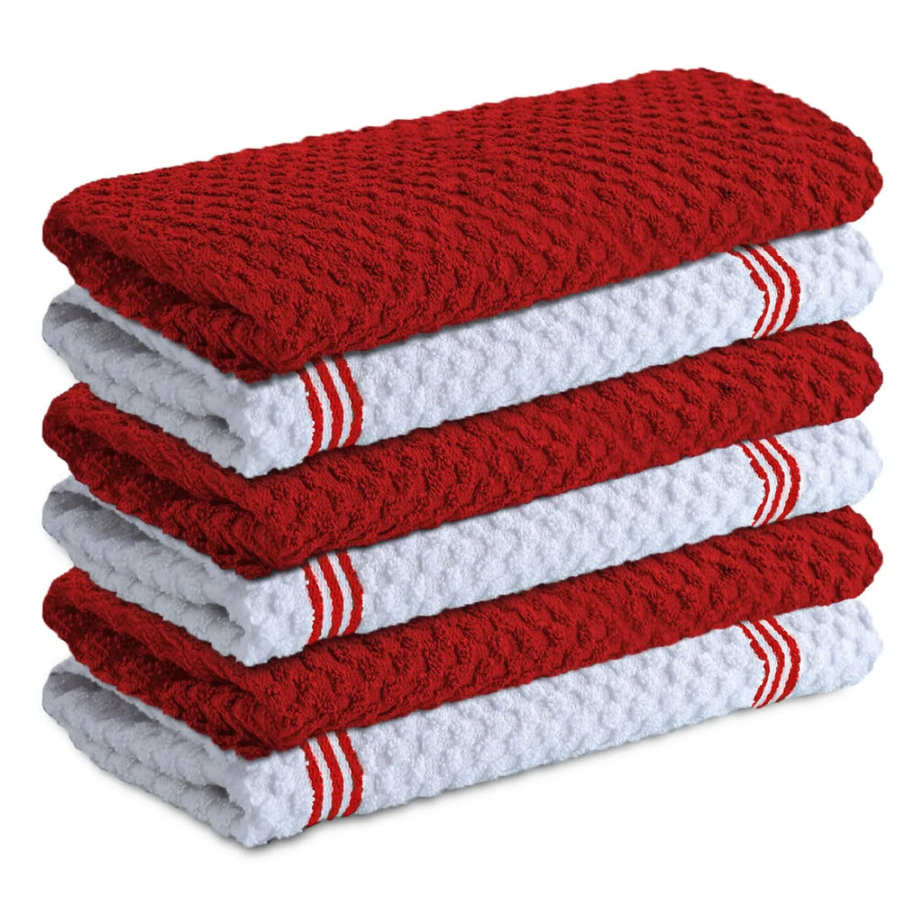 Premium Kitchen Towels – Pack of 6, 100% Cotton 40cm x 70cm Absorbent Dish Towels - 425 GSM Tea Towel, Terry Kitchen Dishcloth Towels- Grey Dish Cloth for Household Cleaning by Infinitee Xclusives