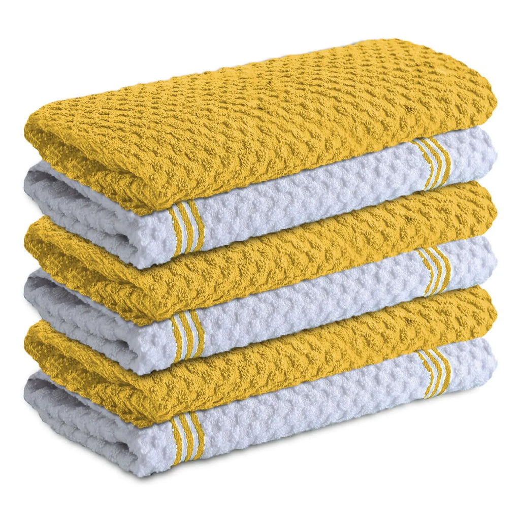 Premium Kitchen Towels – Pack of 6, 100% Cotton 40cm x 70cm Absorbent Dish Towels - 425 GSM Tea Towel, Terry Kitchen Dishcloth Towels- Grey Dish Cloth for Household Cleaning by Infinitee Xclusives