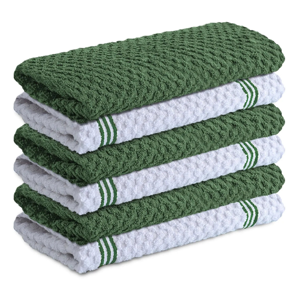 Premium Kitchen Towels – Pack of 6, 100% Cotton 40cm x 70cm Absorbent Dish Towels - 425 GSM Tea Towel, Terry Kitchen Dishcloth Towels- Grey Dish Cloth for Household Cleaning by Infinitee Xclusives