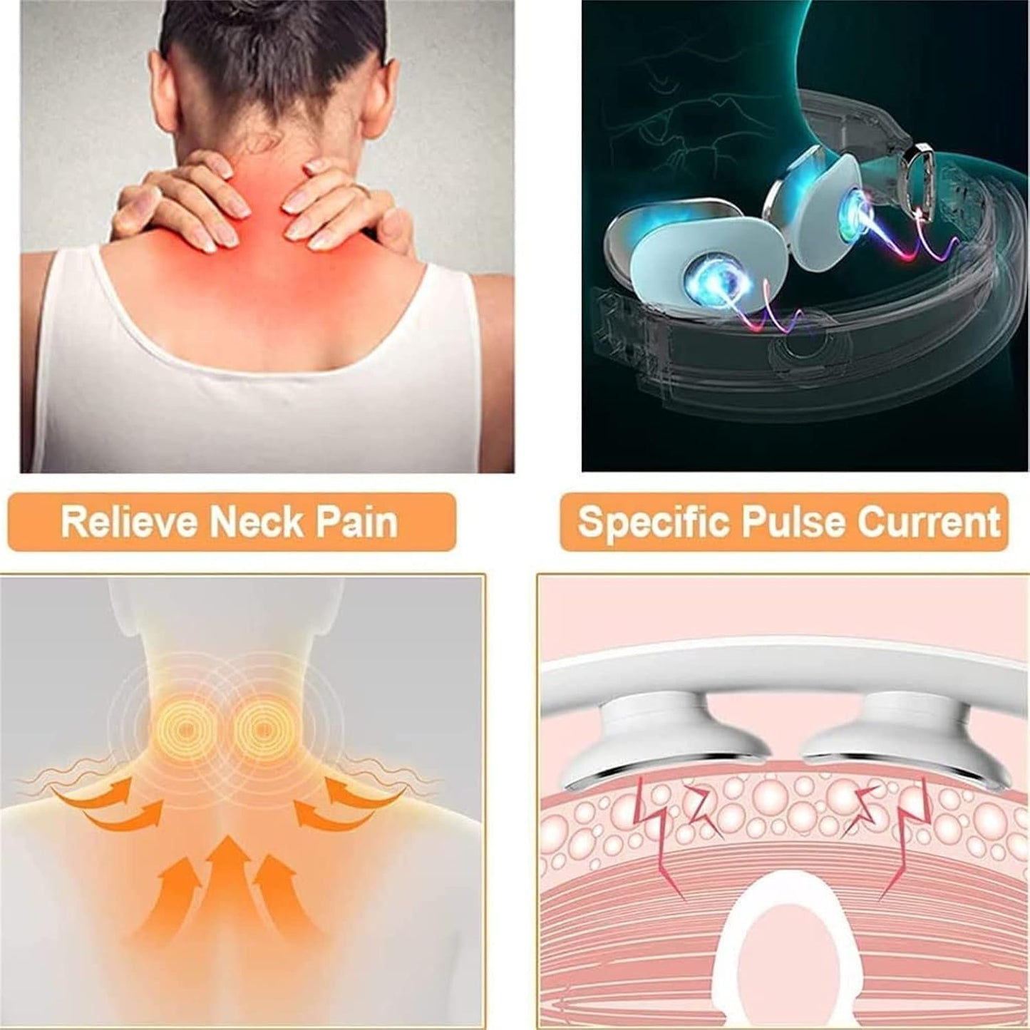 Cervical Neck Pain Relief Smart EMS Heat Massager Pulse Therapy