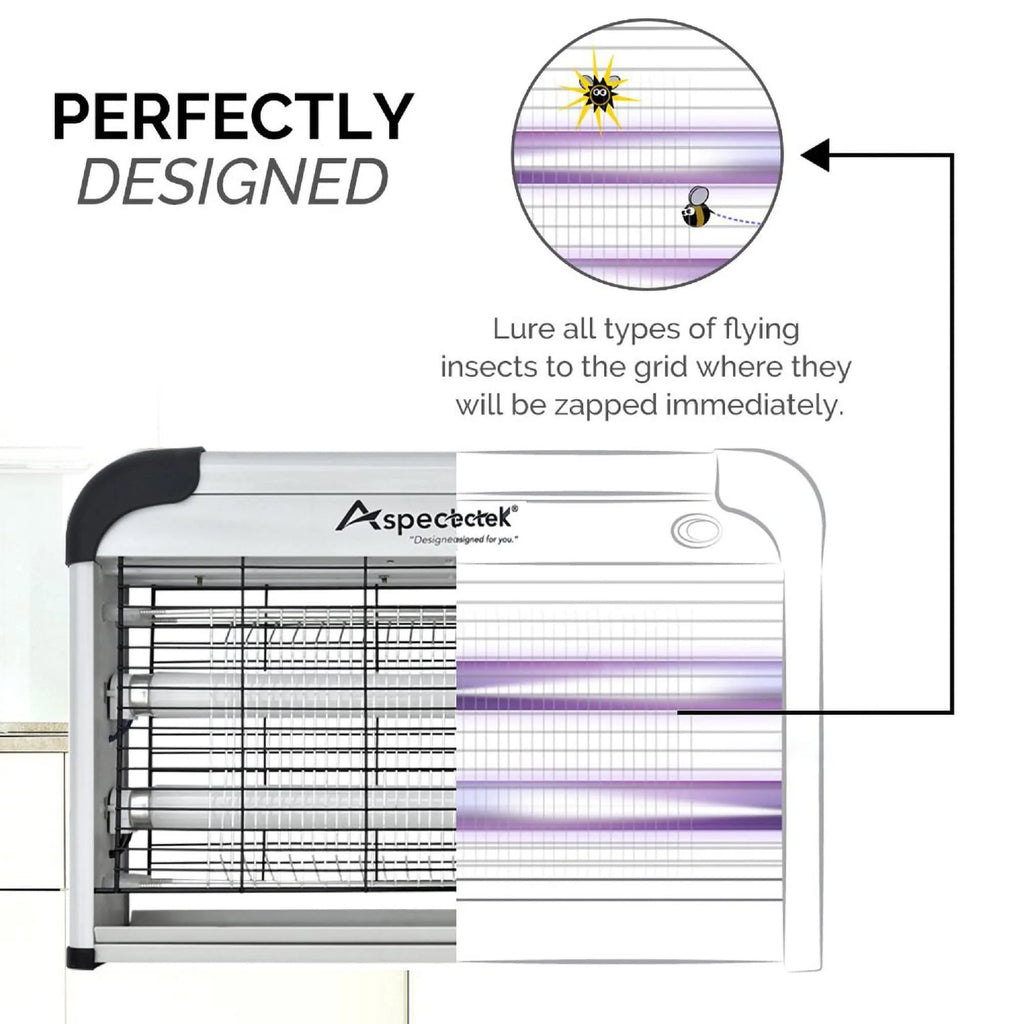 ASPECTEK Powerful 20W Electronic Insect Killer, Bug Zapper, Fly Zapper, Mosquito Killer-Indoor Use Including Free 2 Pack Replacement Bulbs