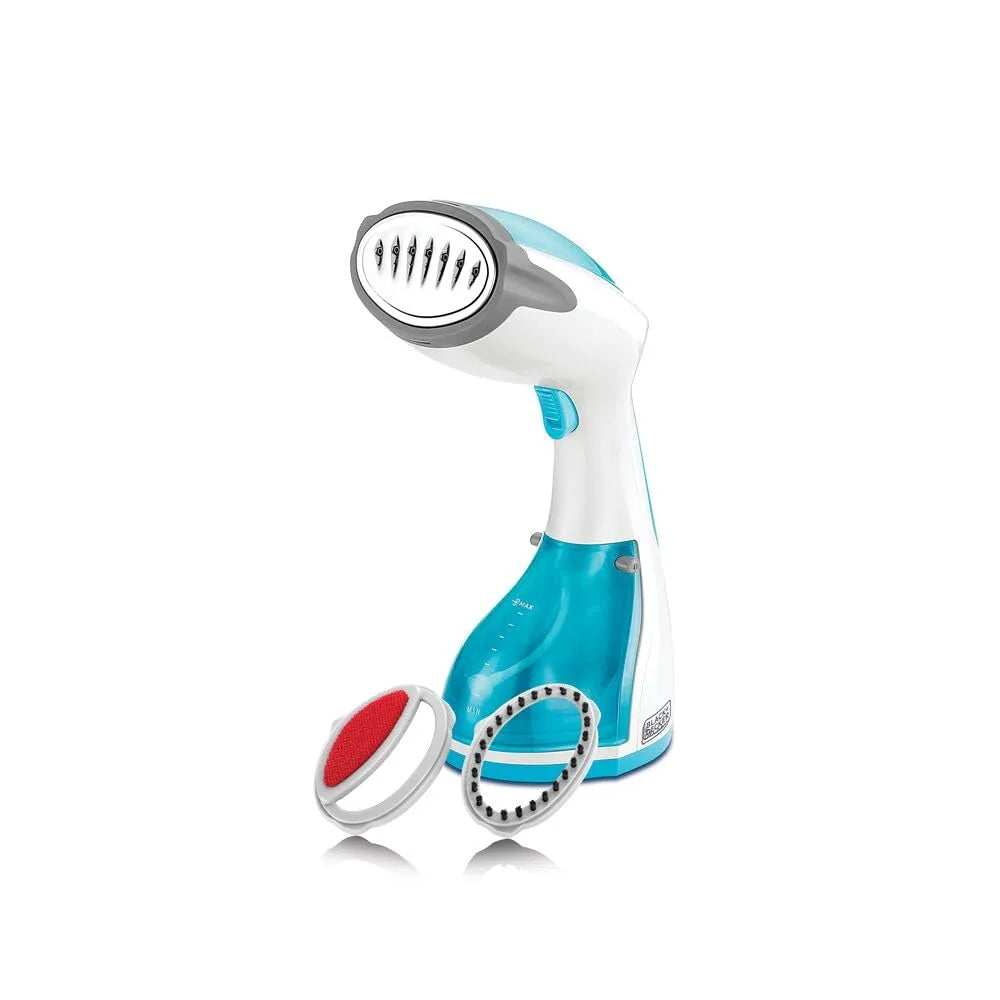 BLACK+DECKER Handheld Fabric Steamer with Steam Jet Button and Lint Remover 1200W 260ml White/Blue HST1200-B5