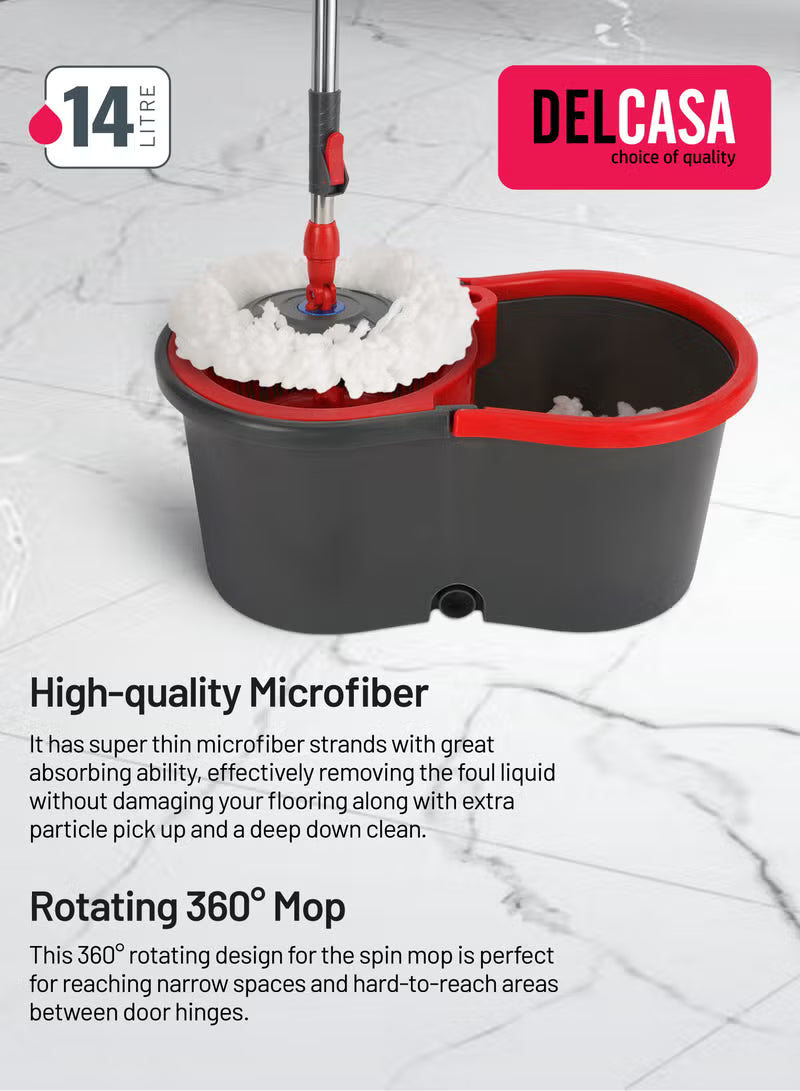 Spin Mop Shine Sweep Spin Easy Mop , Mop And Bucket Set With Adjustable Height Microfiber Mop Head 360 Degree Rotating Plate