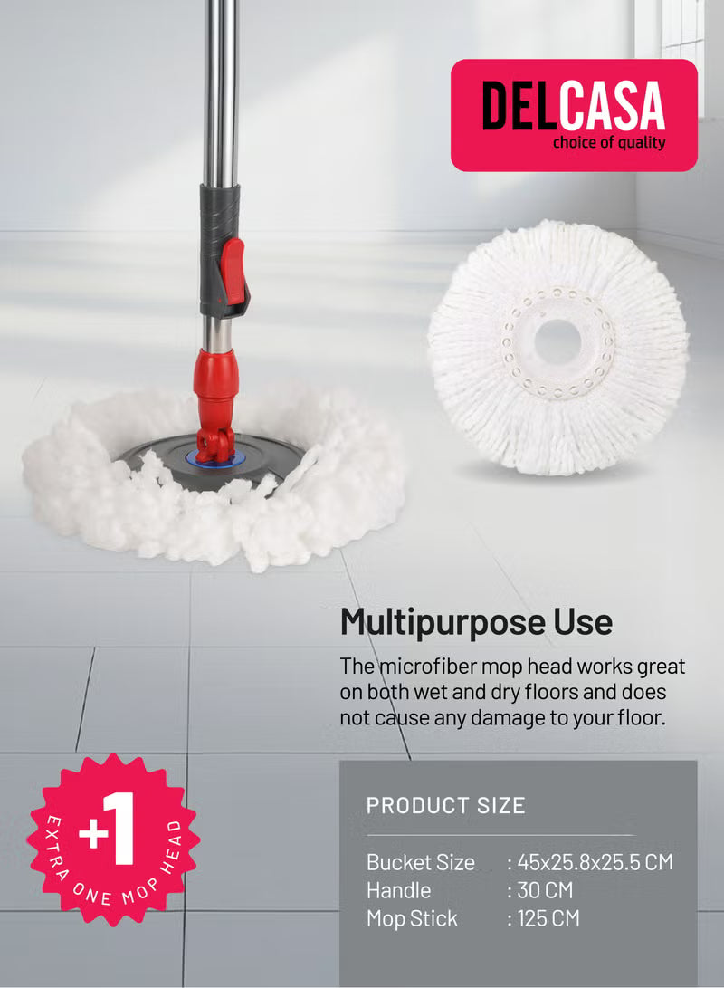 Spin Mop Shine Sweep Spin Easy Mop , Mop And Bucket Set With Adjustable Height Microfiber Mop Head 360 Degree Rotating Plate