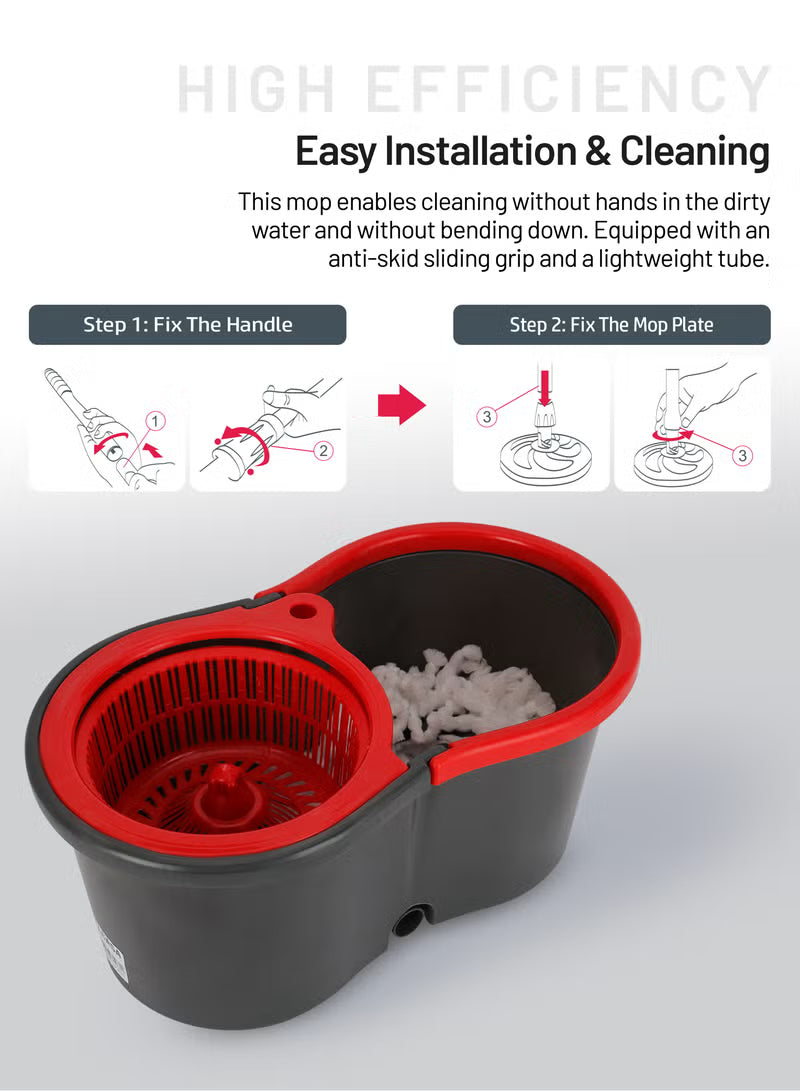 Spin Mop Shine Sweep Spin Easy Mop , Mop And Bucket Set With Adjustable Height Microfiber Mop Head 360 Degree Rotating Plate