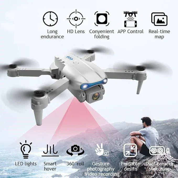 E99 Pro Foldable Drone – Dual HD Camera | WiFi FPV | Altitude Hold | One-Key Return