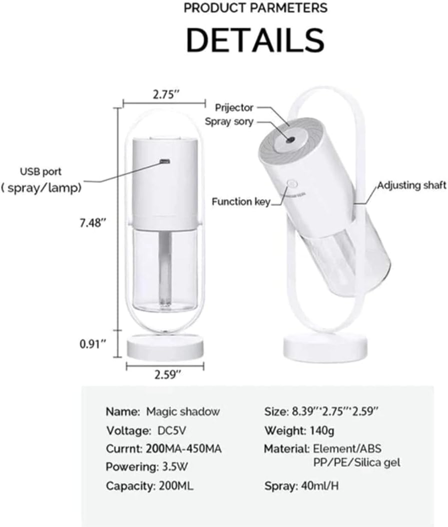 Magic Mist  Aroma Humidifier & Projector: Car/Home Air Purifier